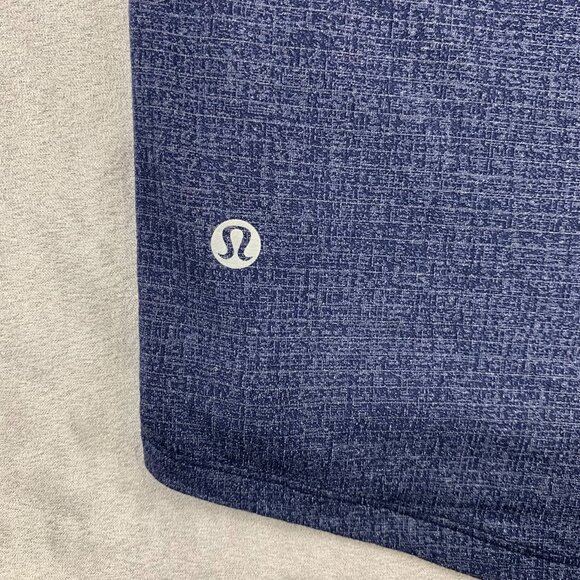 Lululemon Men Shirt Medium Blue Heather In Mind Short Sleeve Performance Stretch - Picture 6 of 6